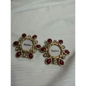 Jay Strongwater Neiman Marcus Red Snowflake easel or clip photo Frame miniature